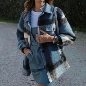 Super cute zara plaid wool blend shacket size s